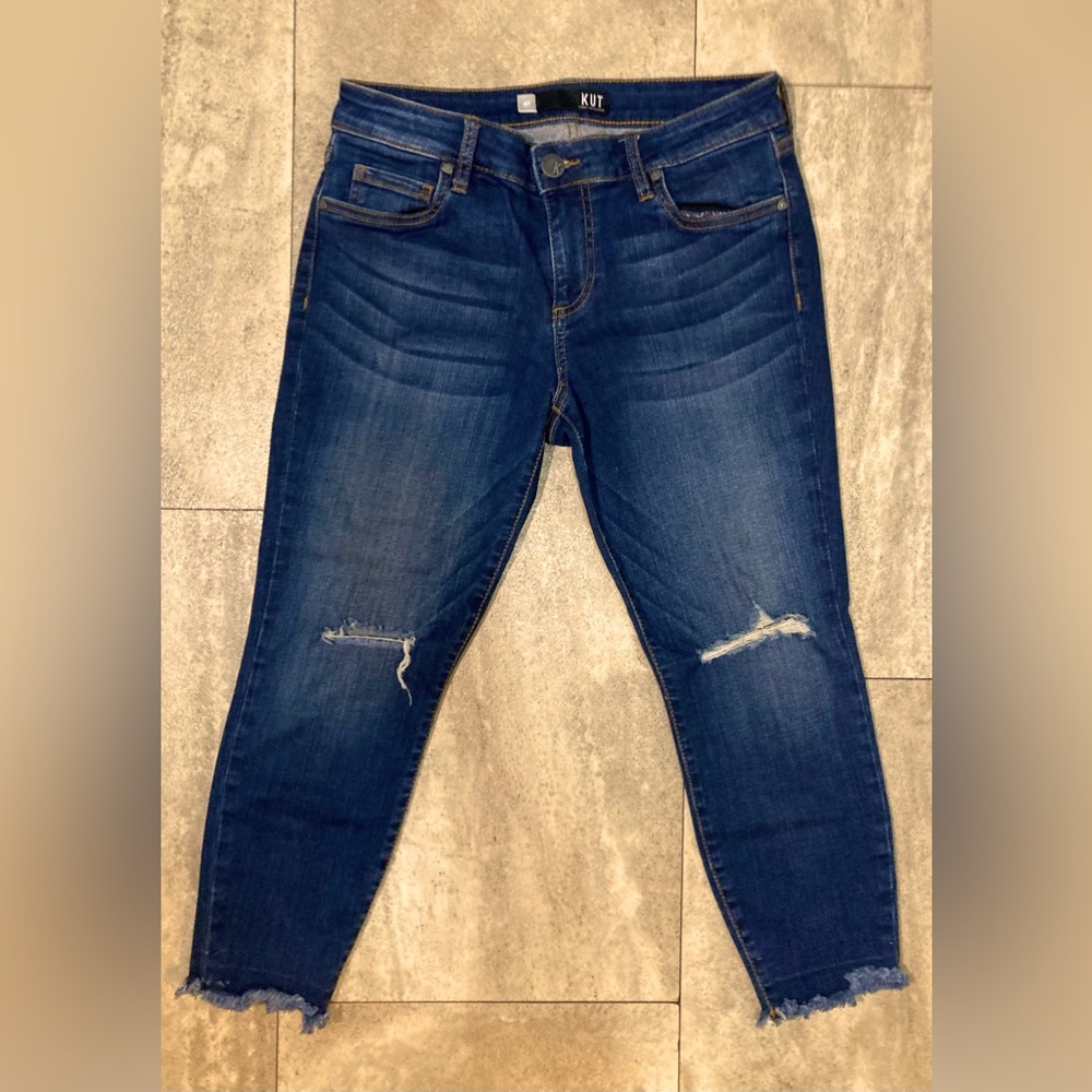 Kut from the Kloth “Donna” skinny crop jeans, size 4